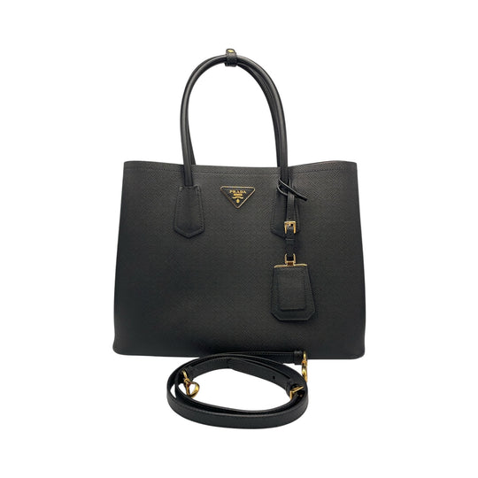 Prada Double Cuir Black Saffiano