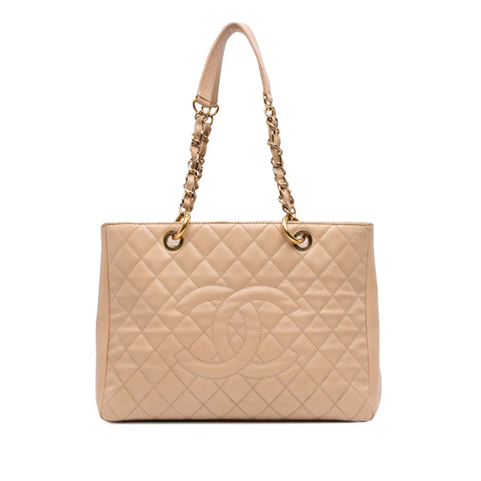 Chanel GST Beige Caviar Gold