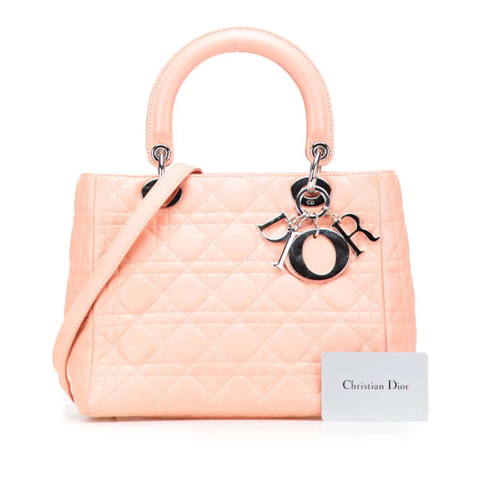 Dior Lady Dior Pelle di agnello Cannage rosa medio
