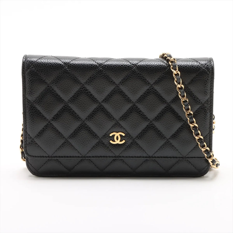 Chanel WOC Wallet On Chain Caviar Leather Black Gold