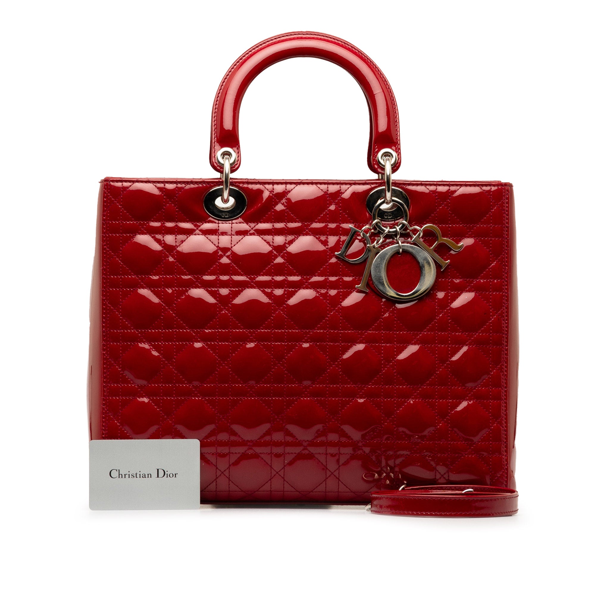 Dior Lady Dior Large Red Patent