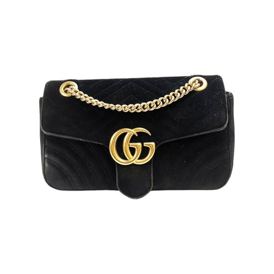 GUcci GG Marmont Small Black Velvet