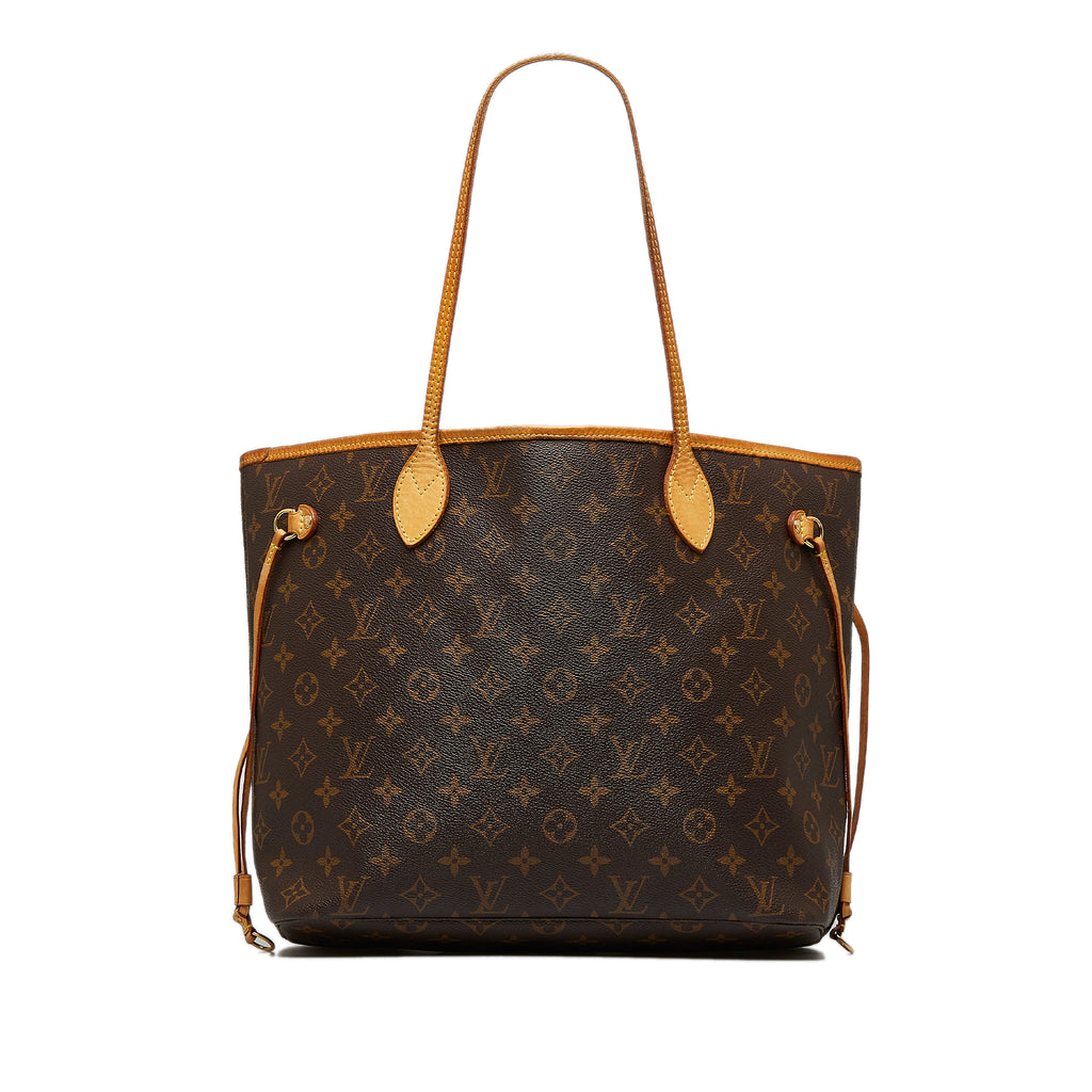 LOUIS VUITTON Neverfull MM Monogram Canvas Tote Bag Brown