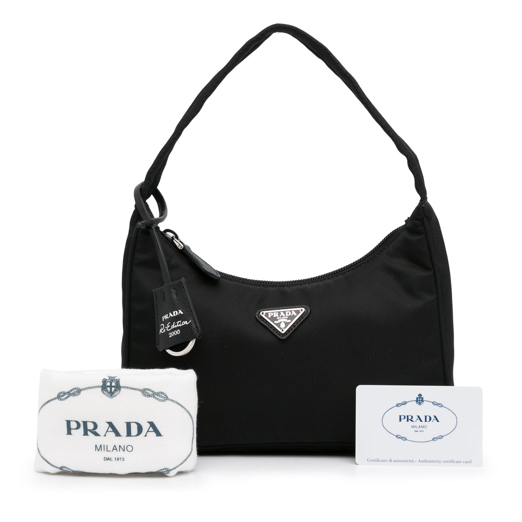 Prada Re-edition 2000 Re-nylon Shoulder Bag In Black