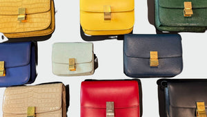 different variations of the celine classic box bag