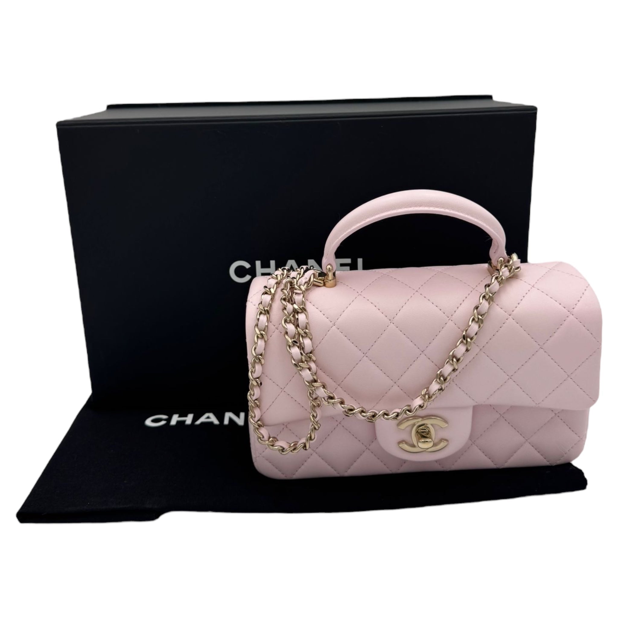 Der zeitlose Charme: Die Chanel 22P Top Handle Rectangular Mini - Ein rosafarbenes Juwel in der Welt der Haute Couture