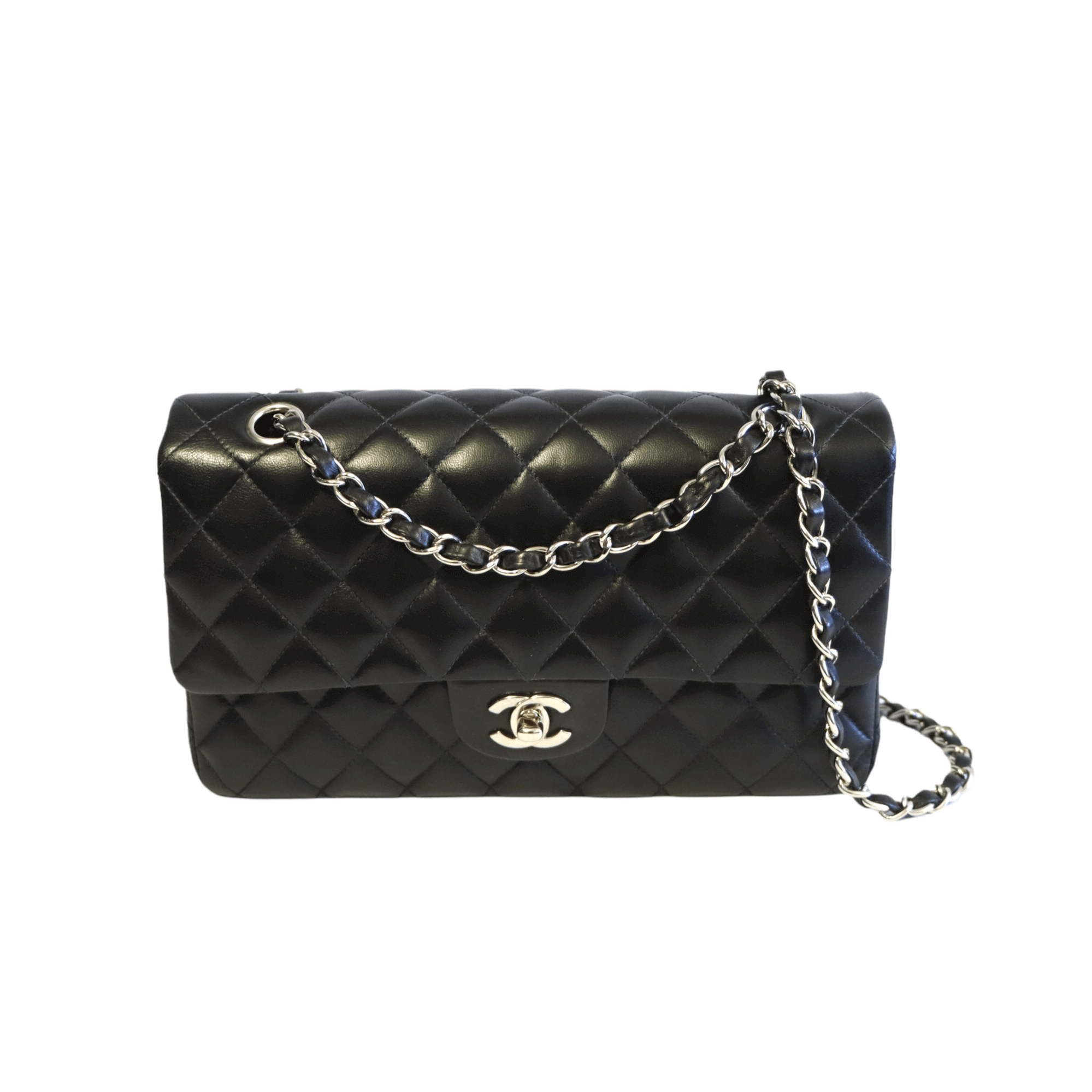 Die Zeitlose Eleganz: Chanel Classic Double Flap in Schwarzem Lammleder mit Silber-Hardware