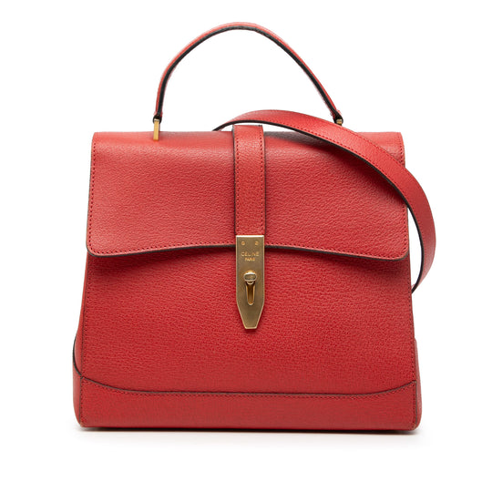 Celine 16 Top Handle Red Calfskin
