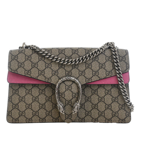 Gucci Dionysus Medium GG Supreme Canvas Silver