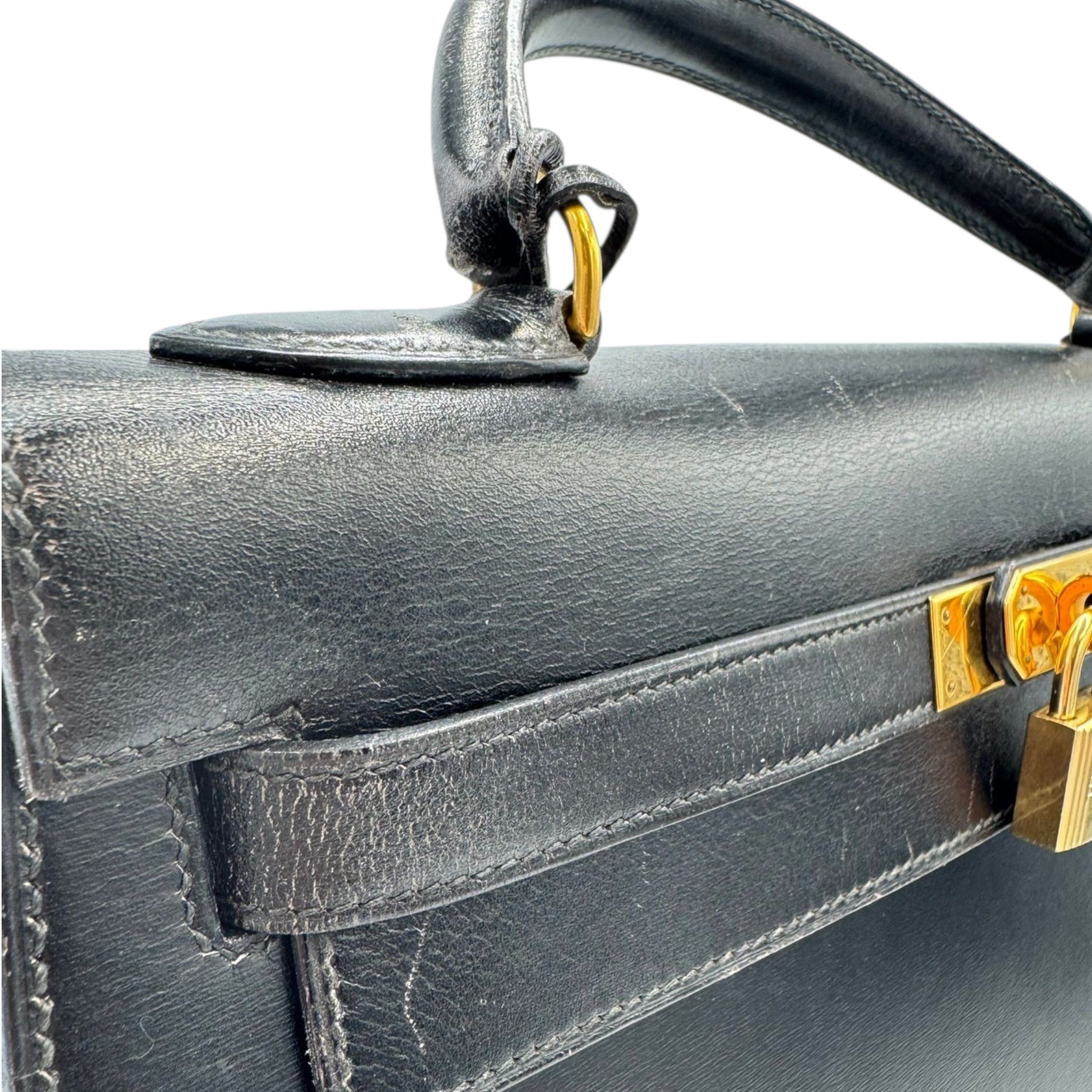 Hermès Kelly 35 Black Boxcalf Gold