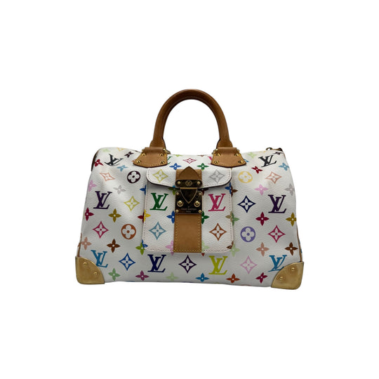 Louis Vuitton Speedy 30 Tela monogramma multicolore bianca