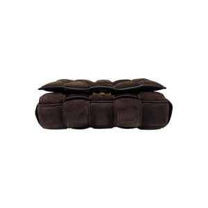 Bottega Veneta Padded Chain Cassette Brown Velvet Gold