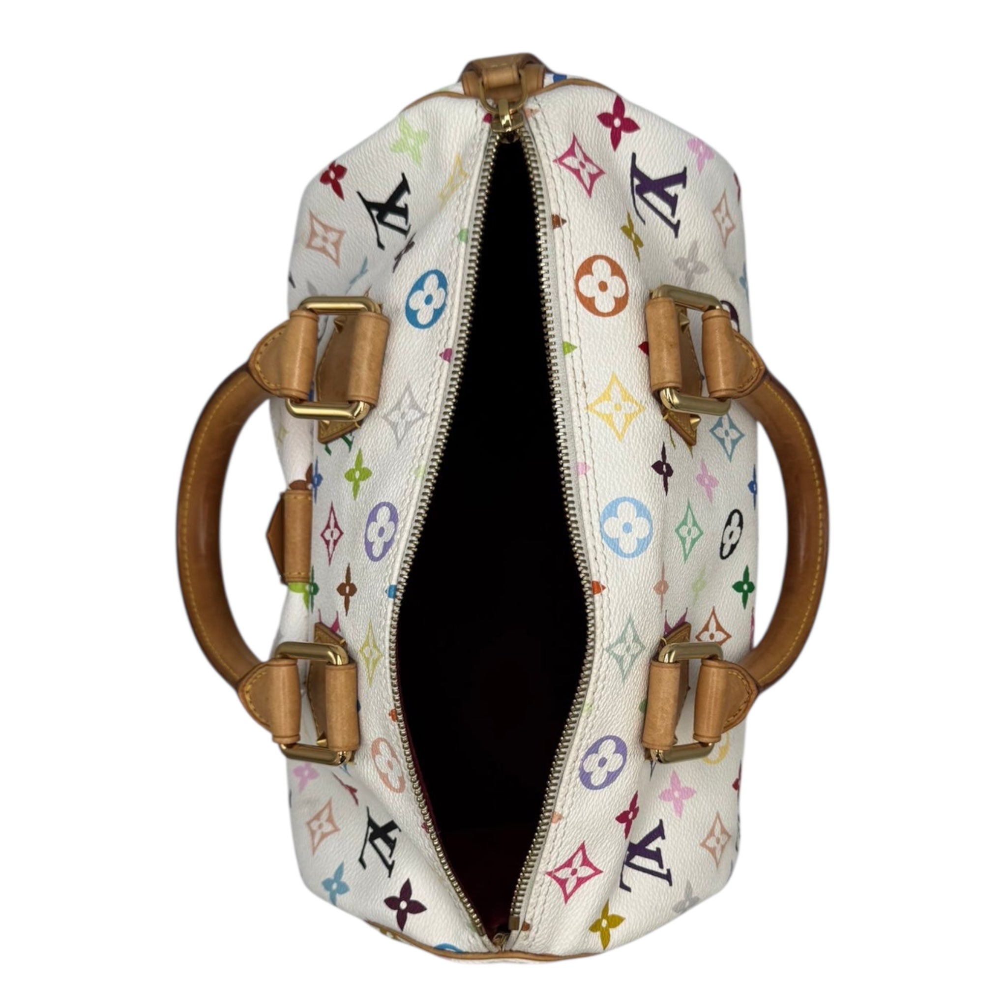 Louis Vuitton Speedy 30 White Multicolor Monogram Canvas