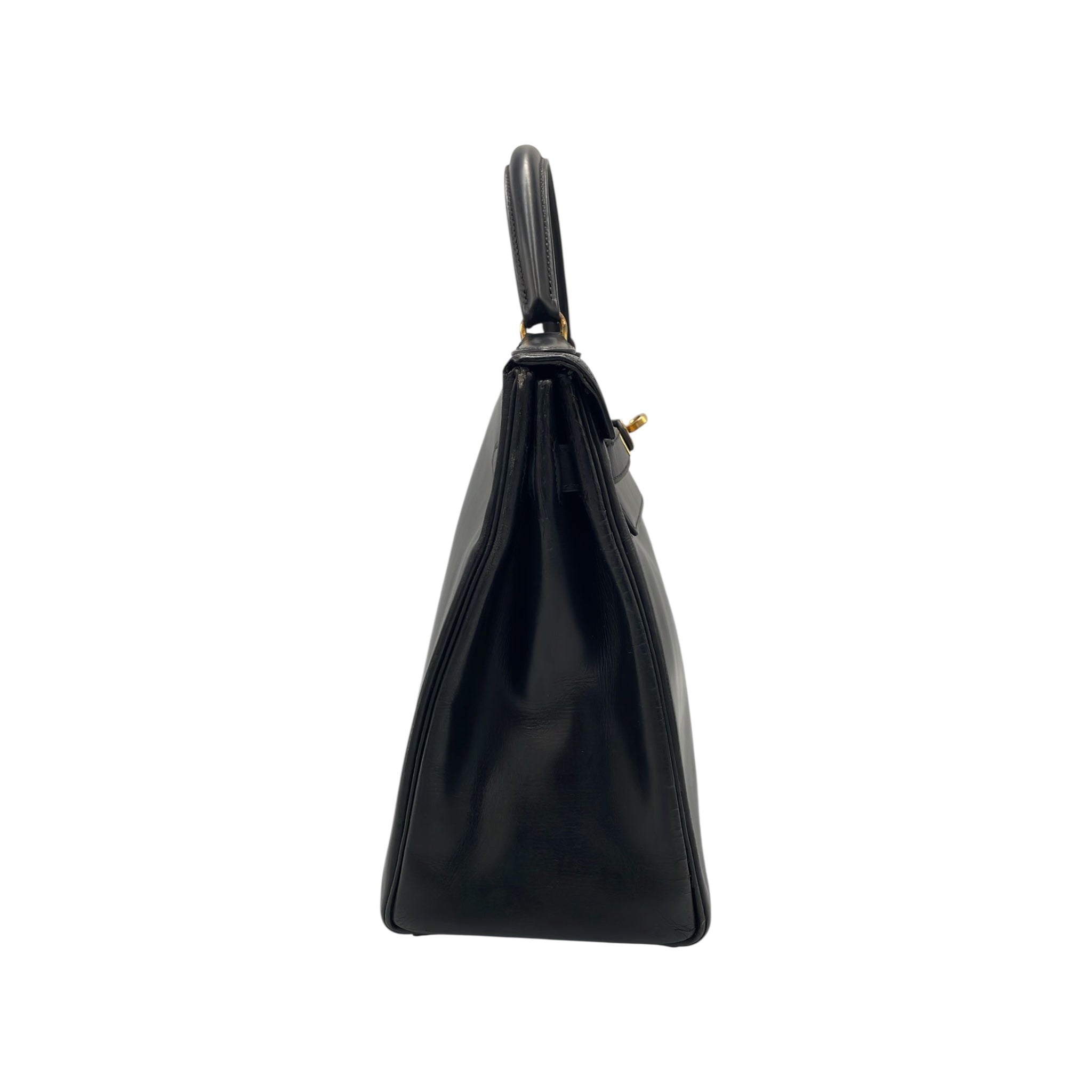 Hermès Kelly 32 Black Box Calfskin Gold