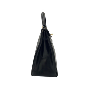 Hermès Kelly 32 Black Box Calfskin Gold
