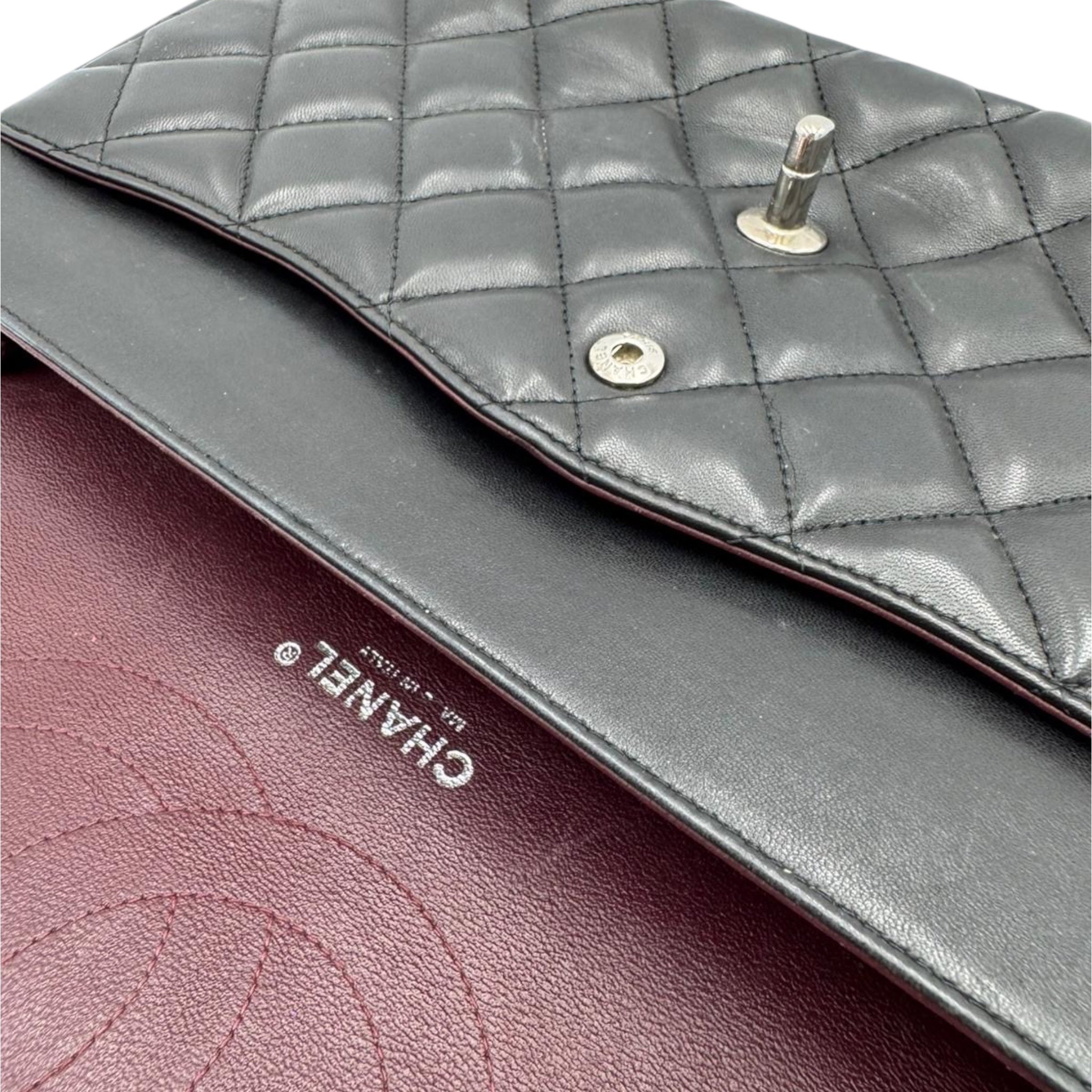 Chanel Classic Double Flap Jumbo Black Calfskin Silver