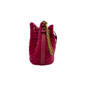 Gucci GG Marmont Bucket Bag Medium Rasperry Pink Velvet Gold