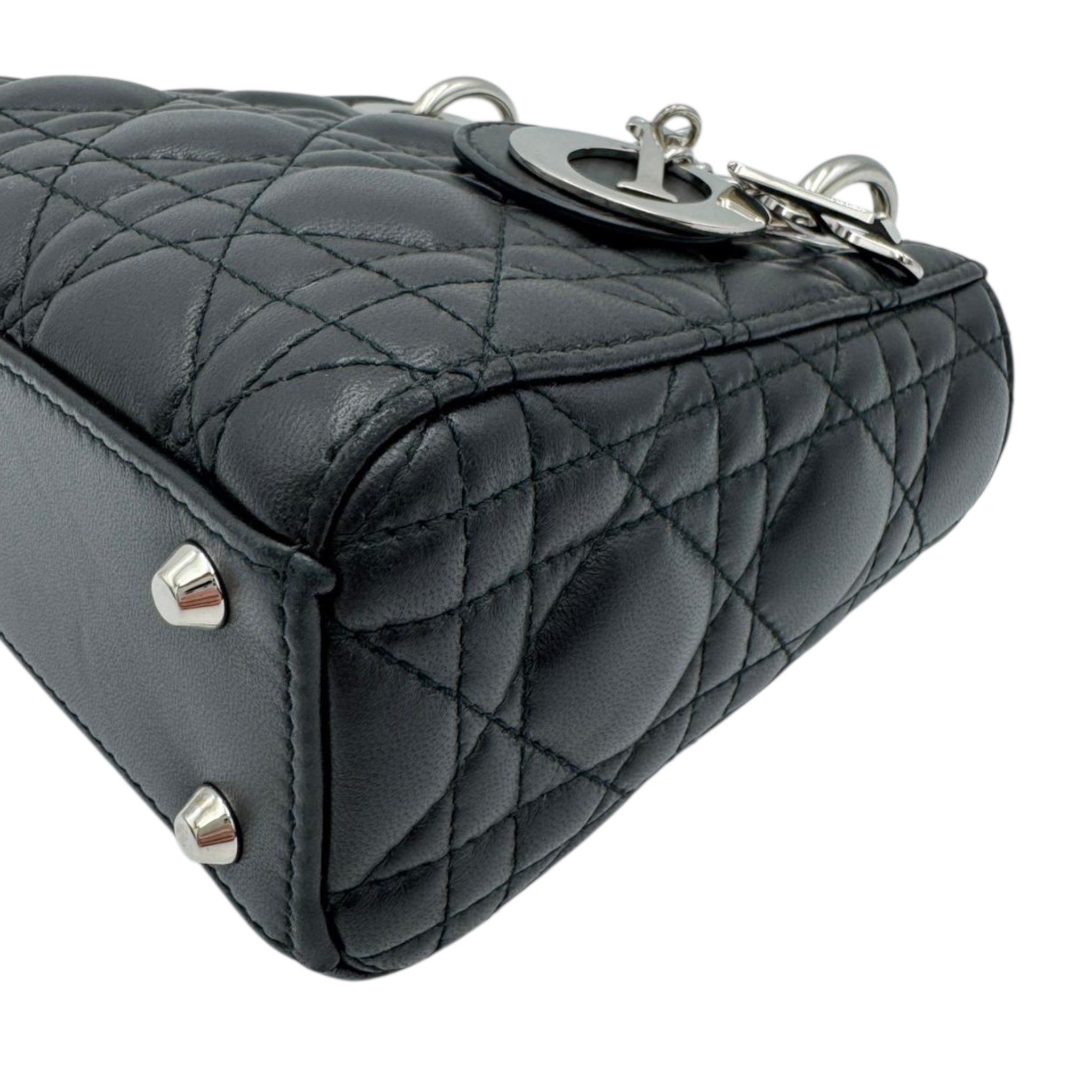 Dior Lady Dior Mini Black Studded Lambskin