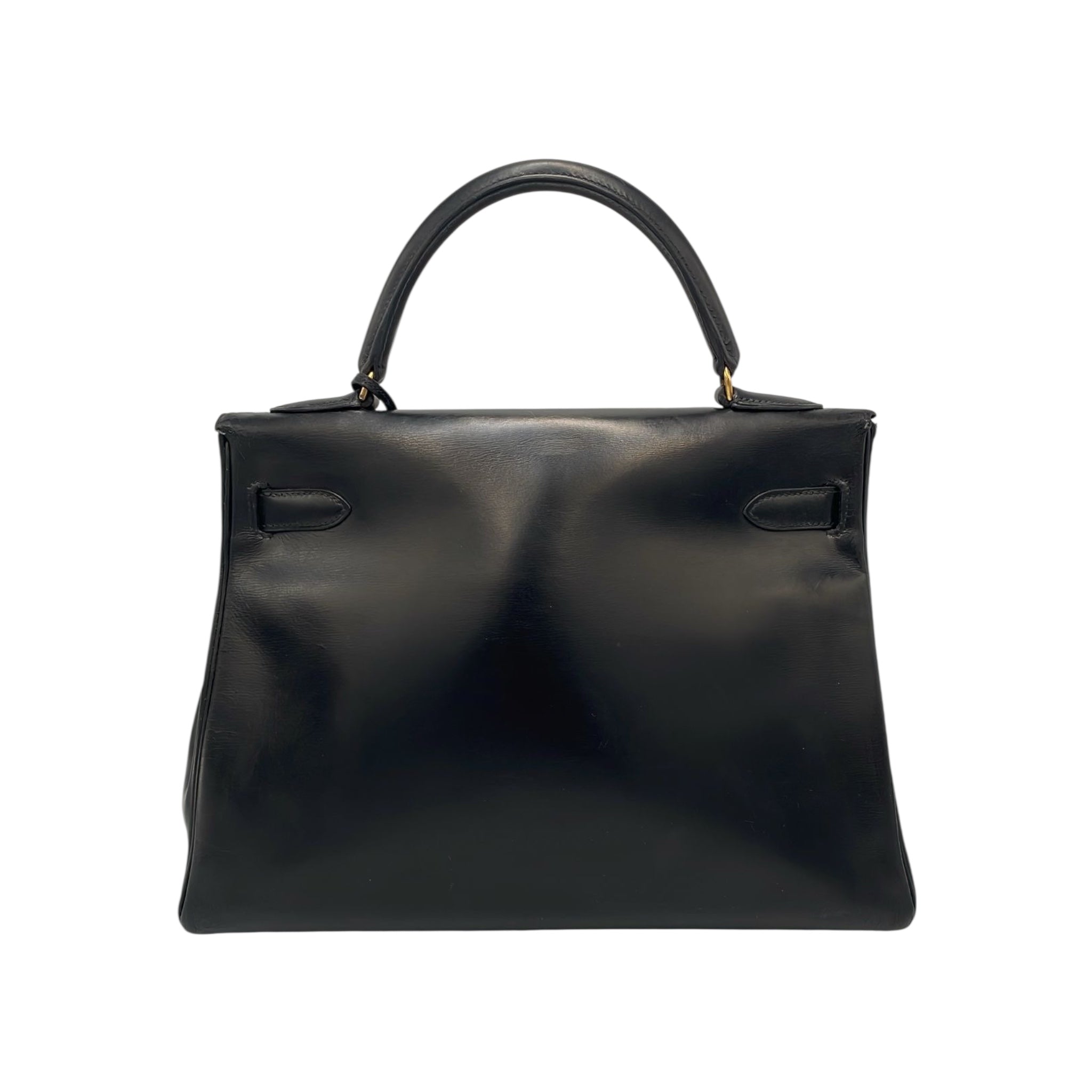 Hermès Kelly 32 Black Box Calfskin Gold