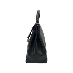 Hermès Kelly 32 Black Box Calfskin Gold