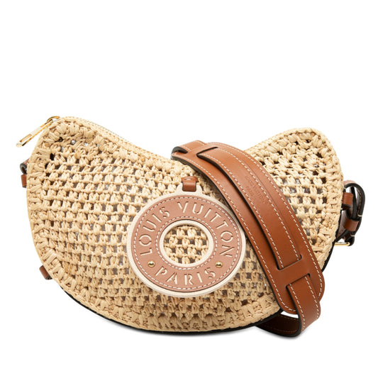 Louis Vuitton By the Pool Croissant MM Beige Raffia