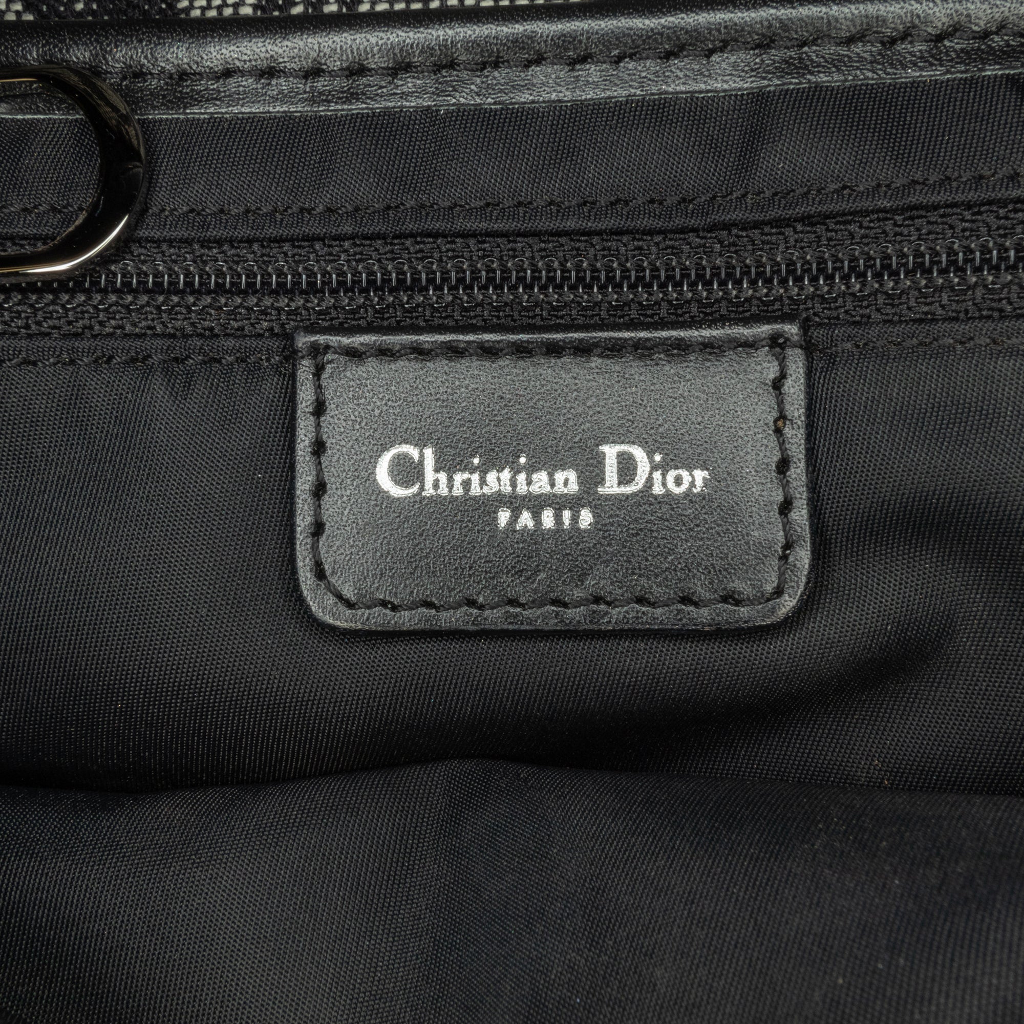 Dior Saddle Bag Black Grey Oblique Canvas