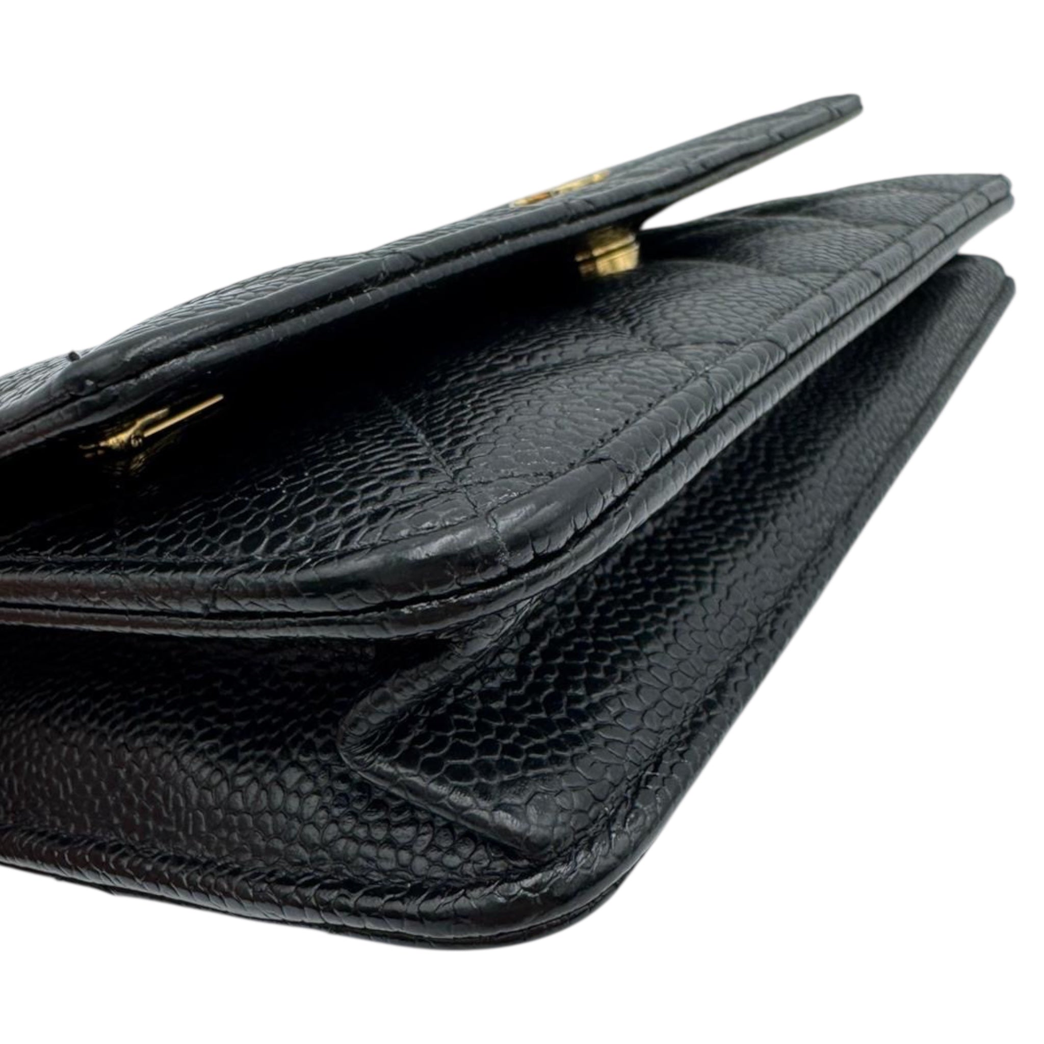 Chanel WOC Black Caviar Gold