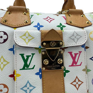 Louis Vuitton Speedy 30 White Multicolor Monogram Canvas