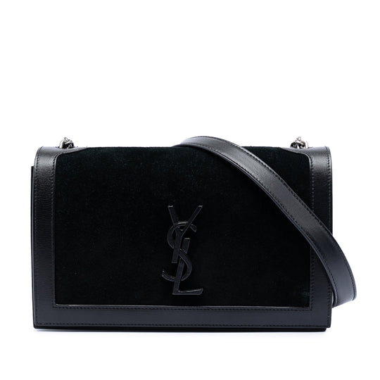 Saint Laurent Monogram Book Black Suede