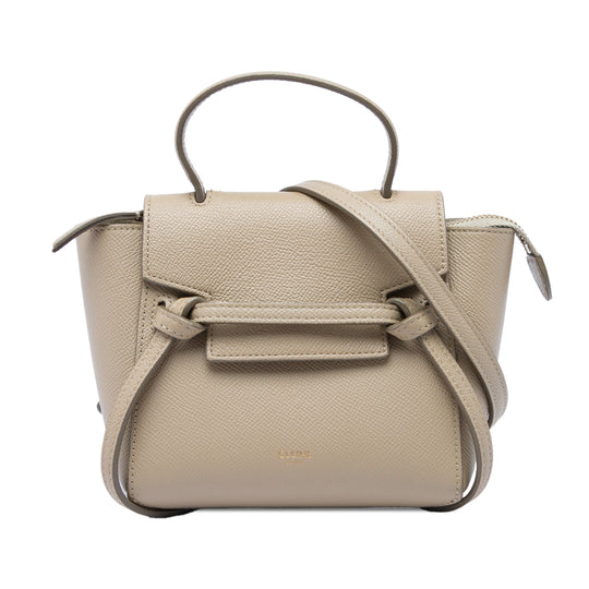 Celine Pico Belt Beige Grained Calfskin