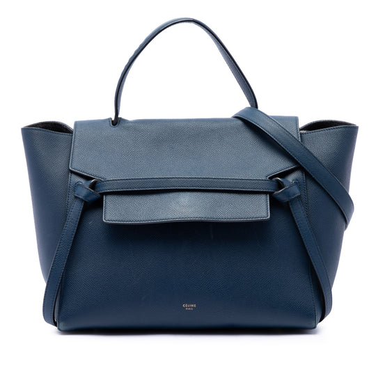 Celine Belt Bag Mini Blue Grained Calfskin