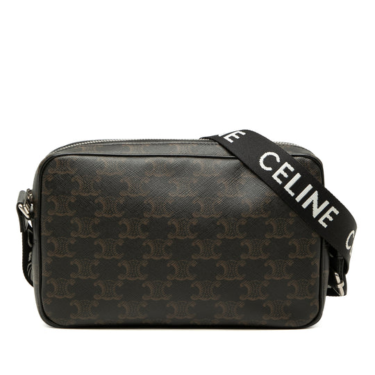 Celine Triomphe Medium Black Coated Canvas