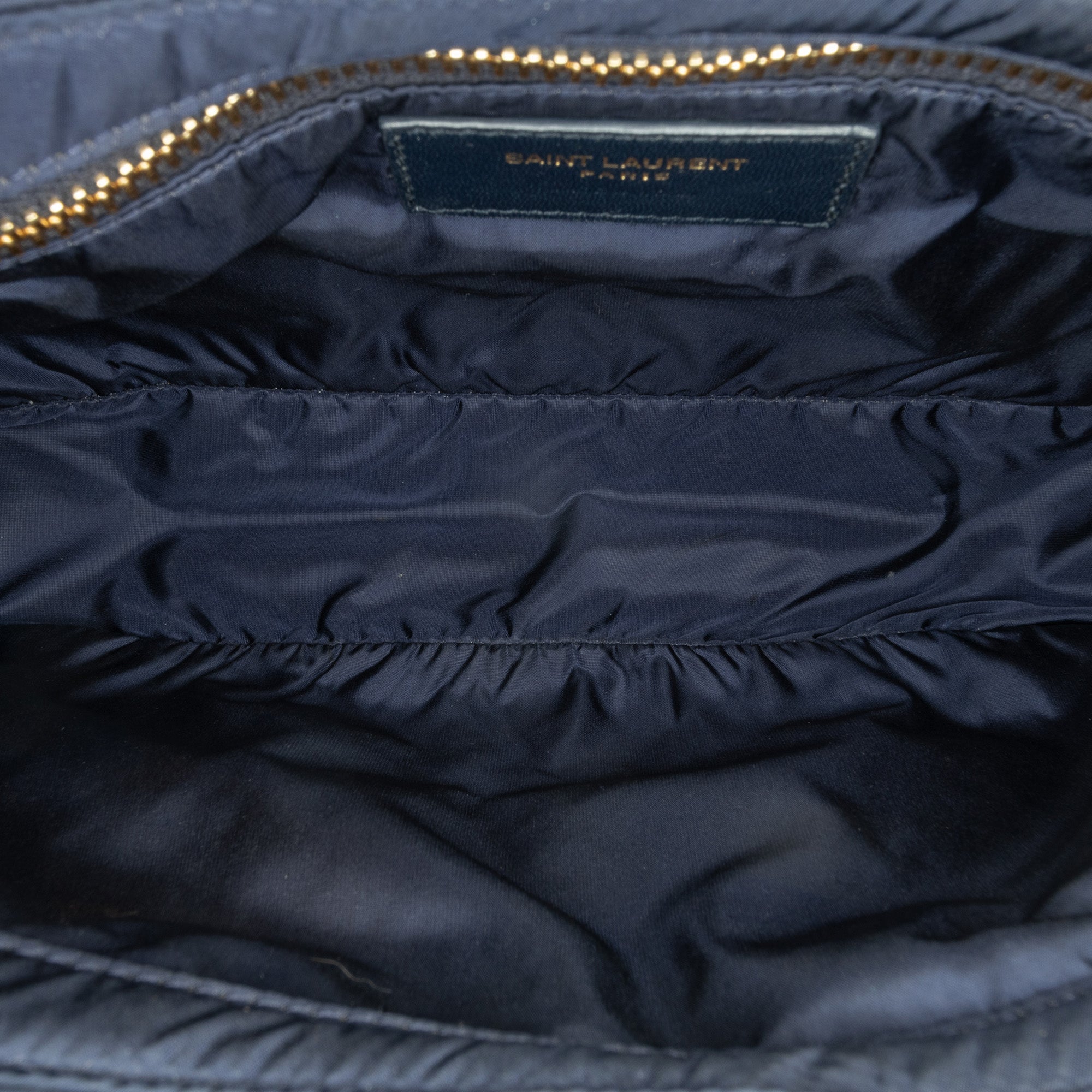 Yves Saint Laurent Le 5 a 7 Shoulder Bag Blue Nylon