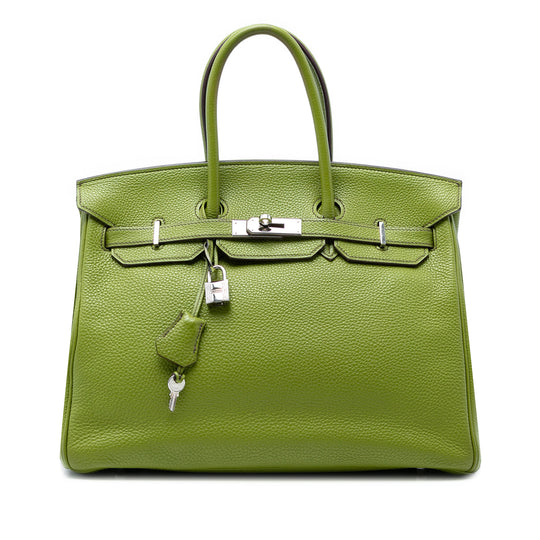 Hermès Birkin Retourne 35 Green Vert Anis Clemence Palladium