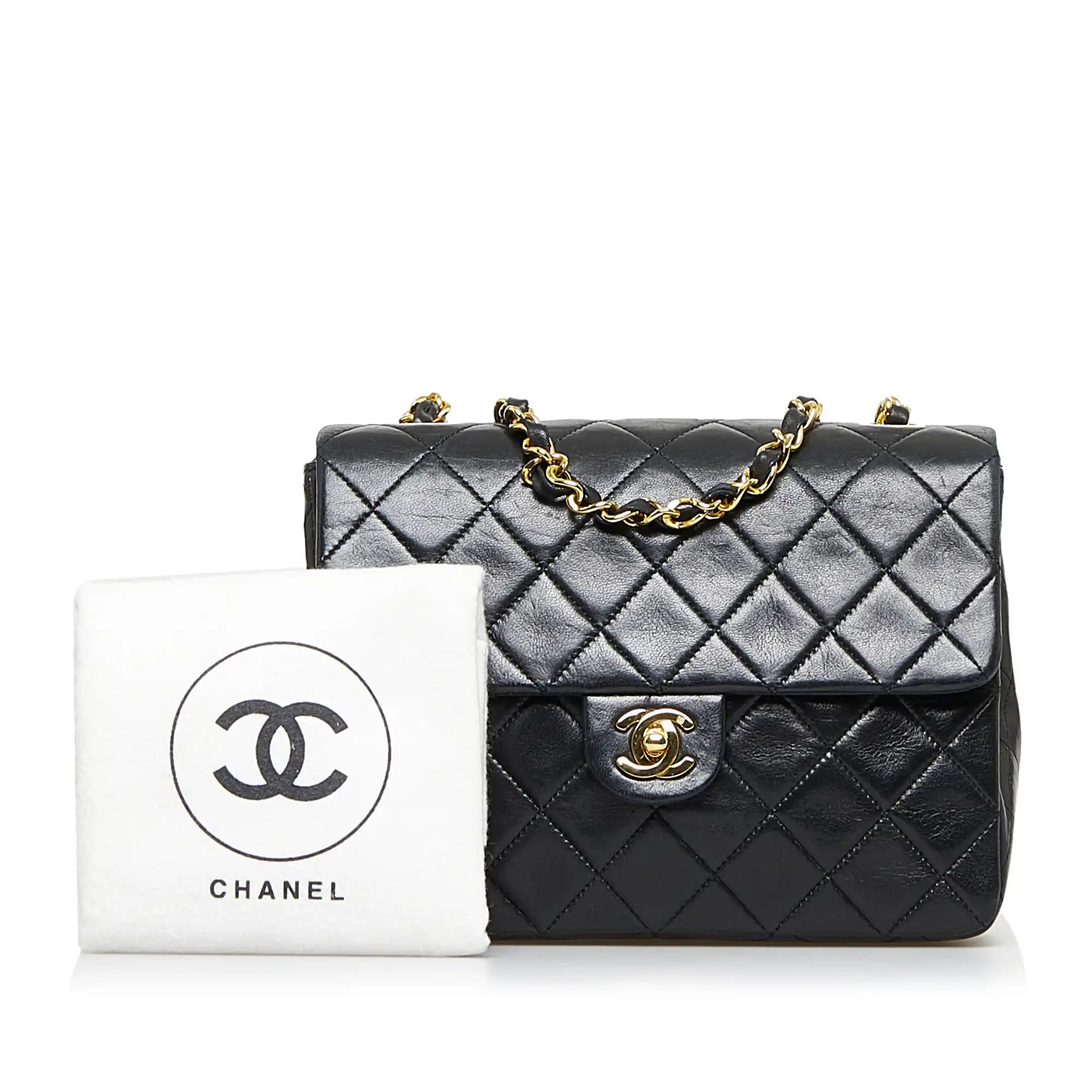 Chanel mini hot sale square lambskin