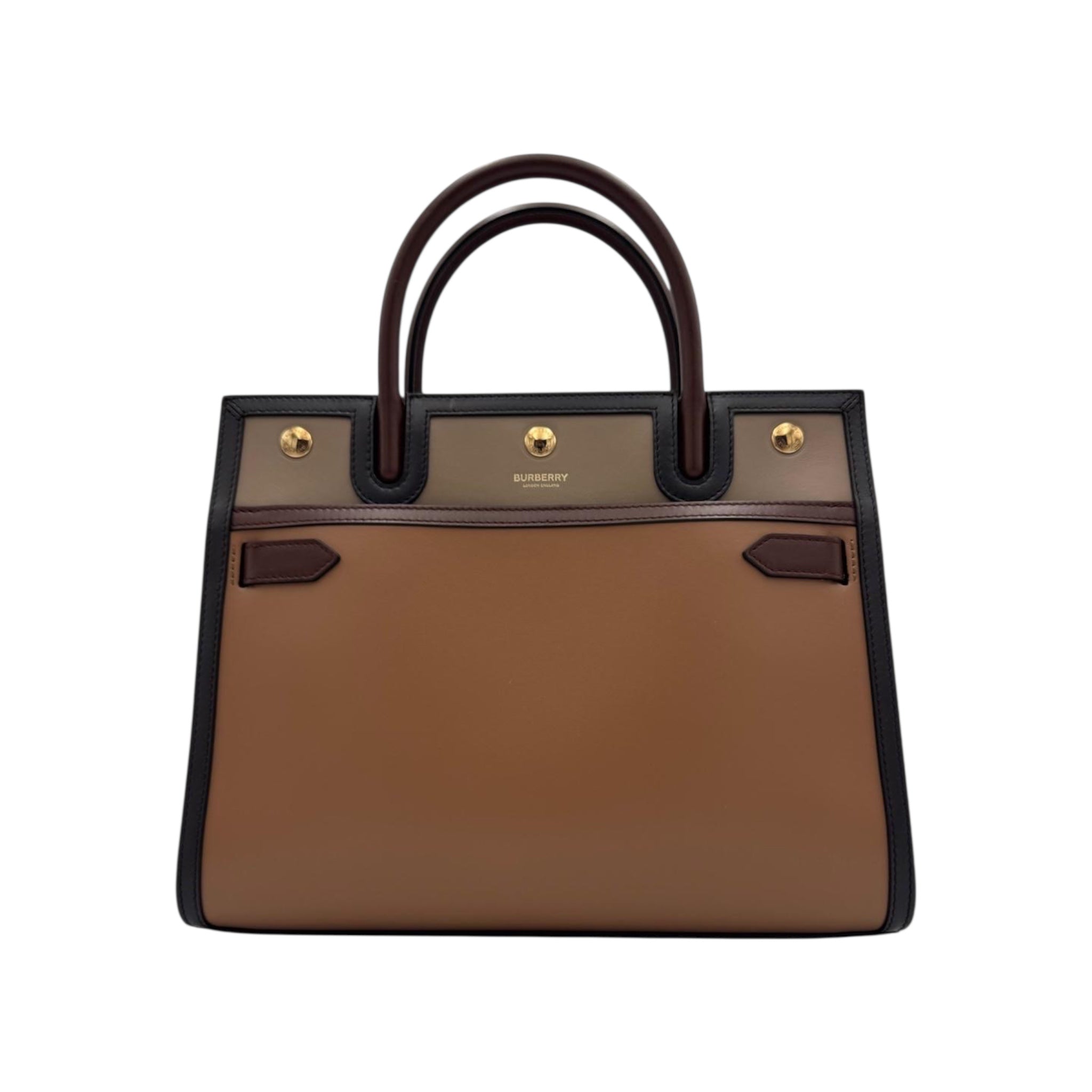 Burberry Handbag Tricolore Brown Leather