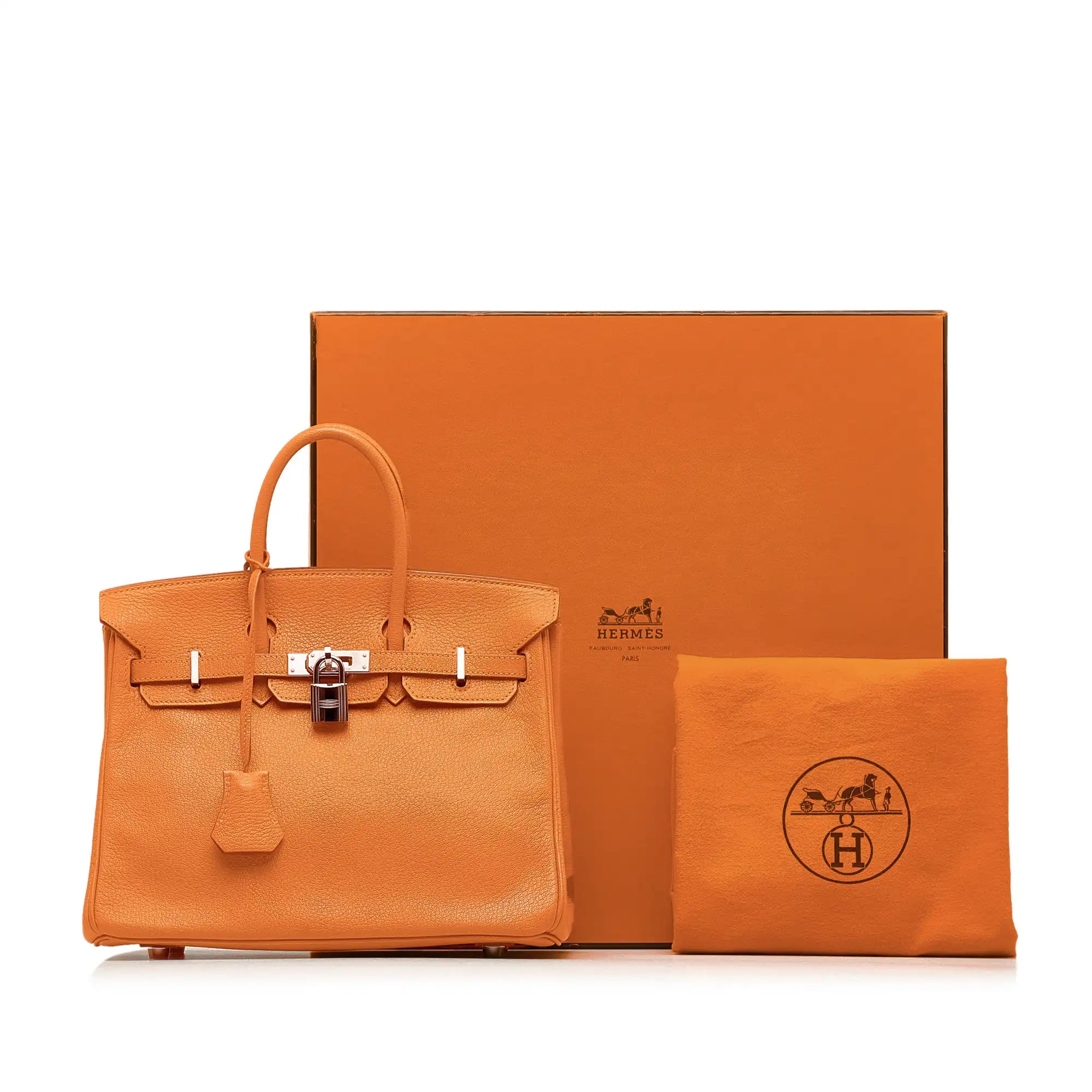 Herm s Birkin 25 Retourne Orange Clemence Gold 25 000
