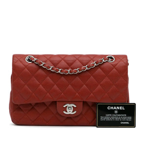 Chanel classic 2025 flap red caviar