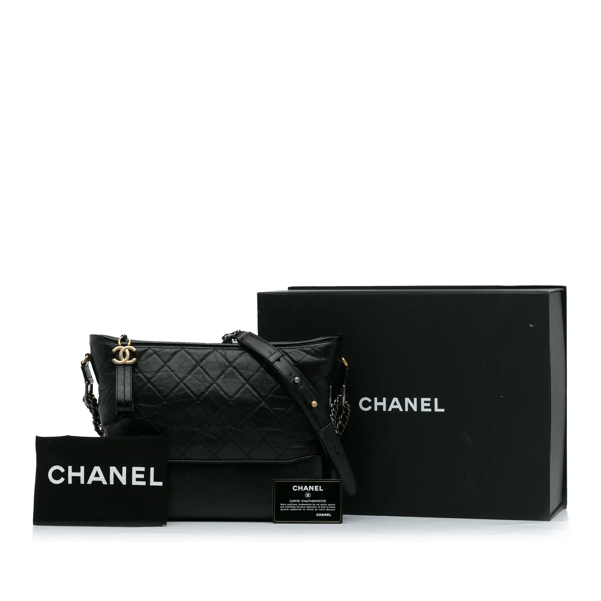Chanel Gabrielle Medium Black Lambskin Gold