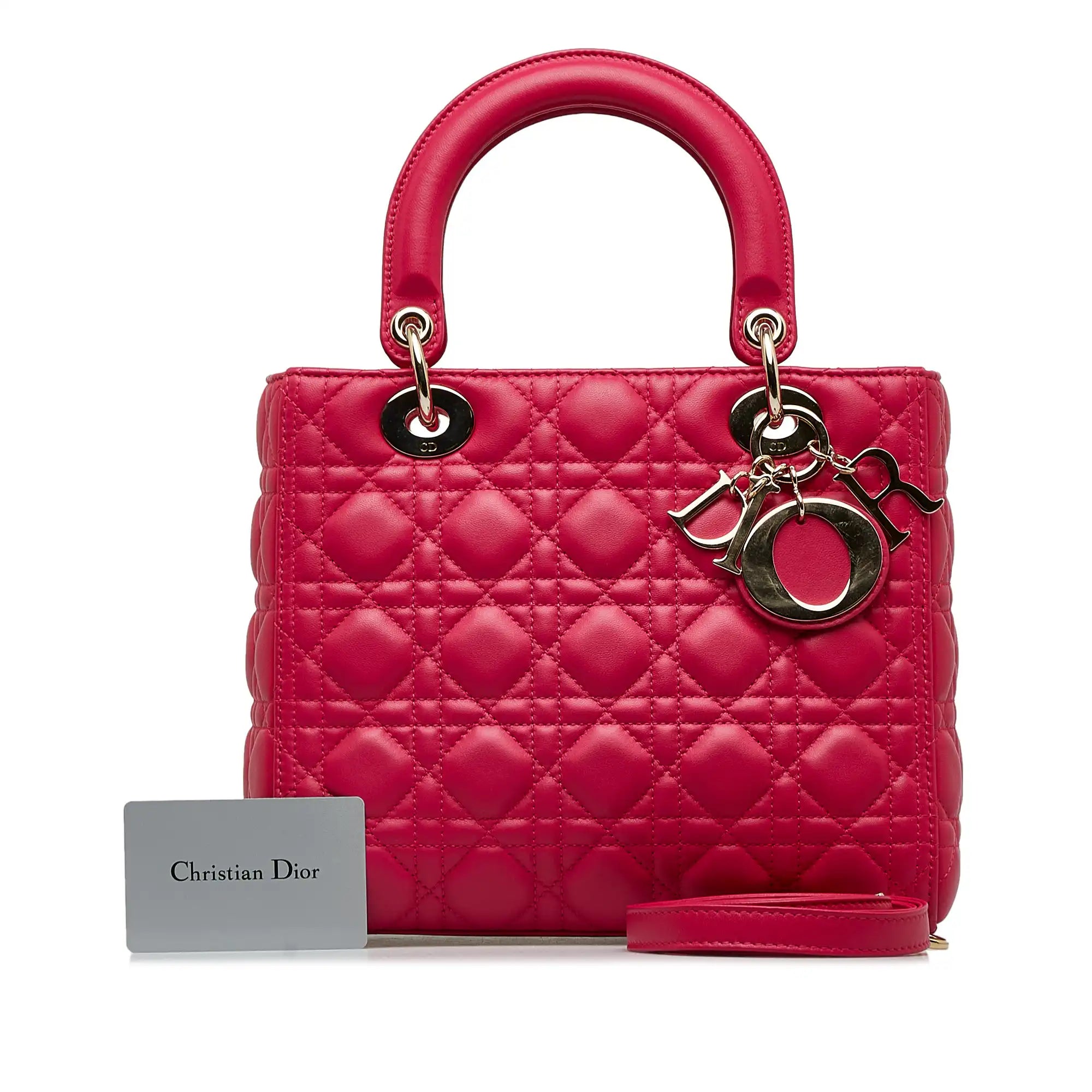 Dior Lady Dior Medium Pink Cannage Lambskin Silver 2 900