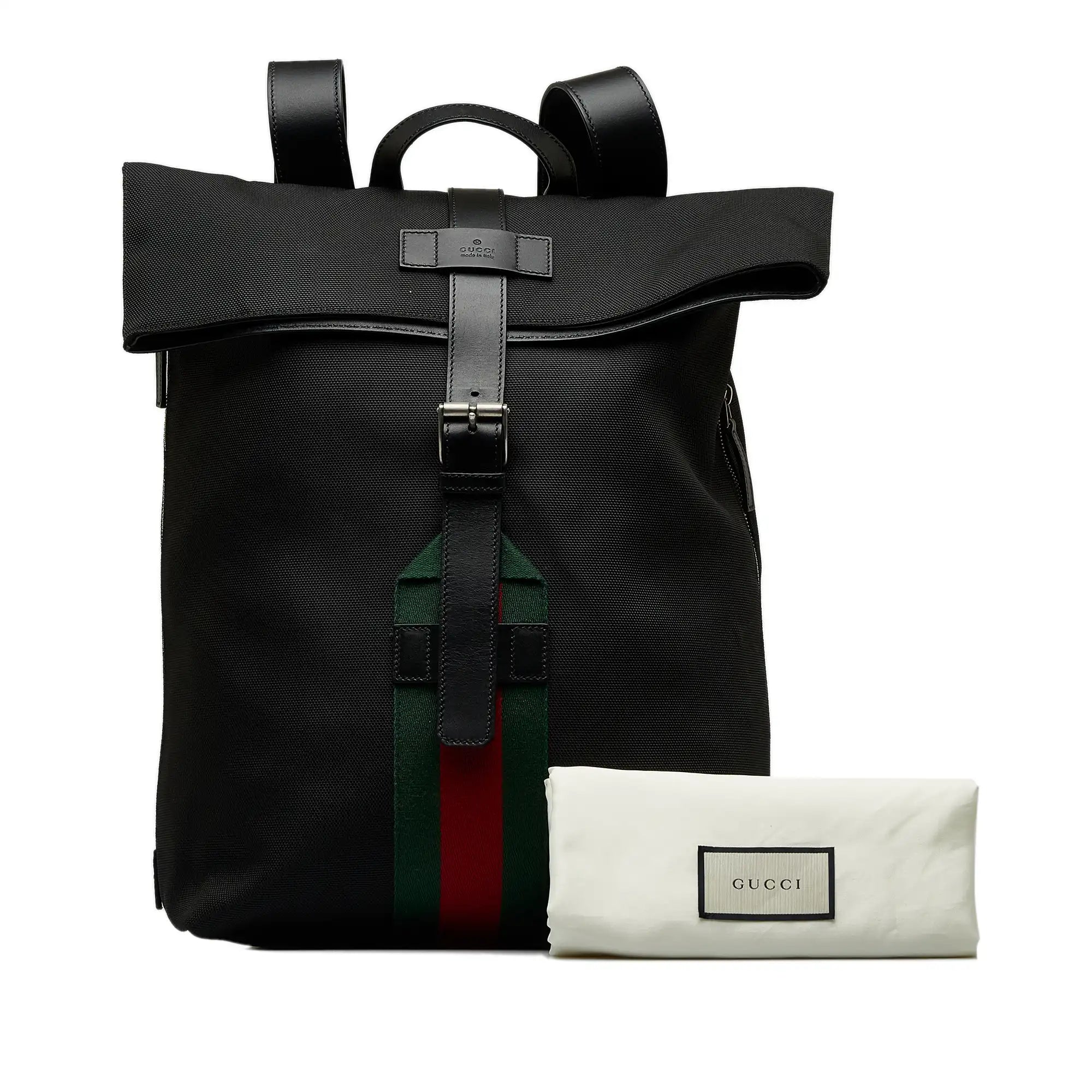 Gucci Web Fold Over Techno Backpack Black | 1,300