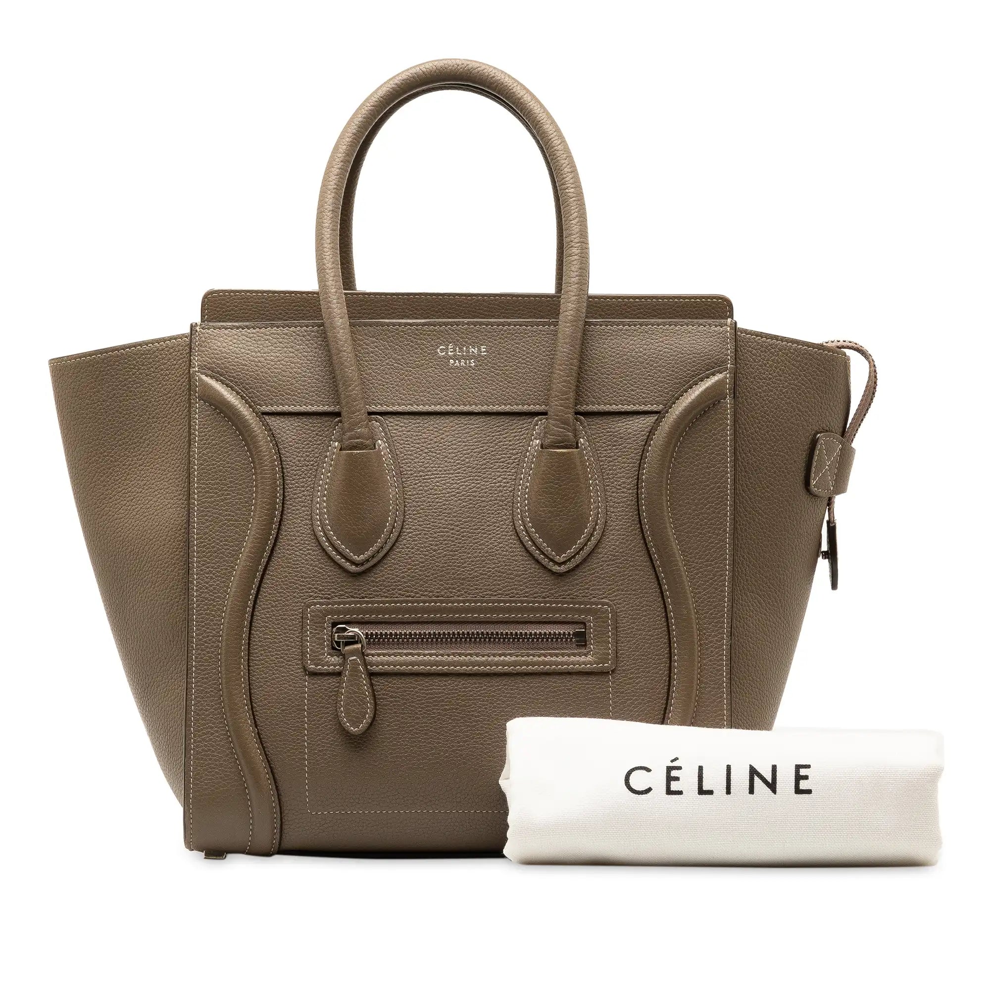 Celine Luggage Handbag Micro Brown