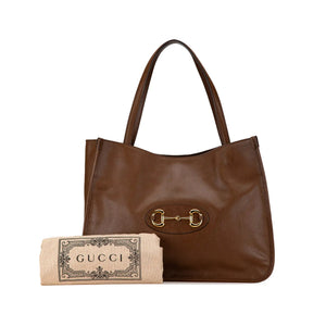 Gucci Horsebit 1995 Tote Bag Brown