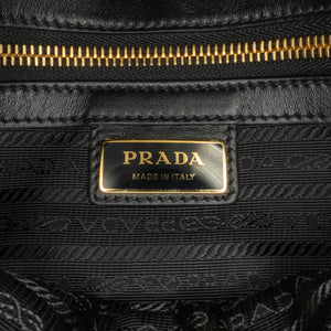 Prada Symbole Buckle Messenger Bag Beige Canvas