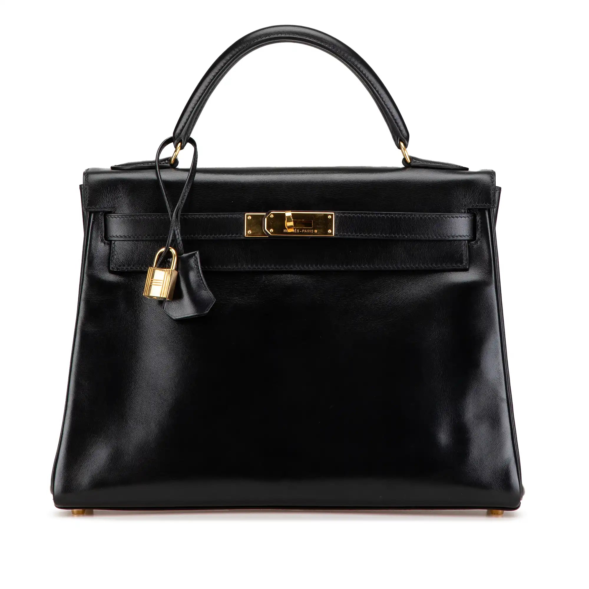 Hermès Kelly Retourne 32 Black Boxcalf  Gold