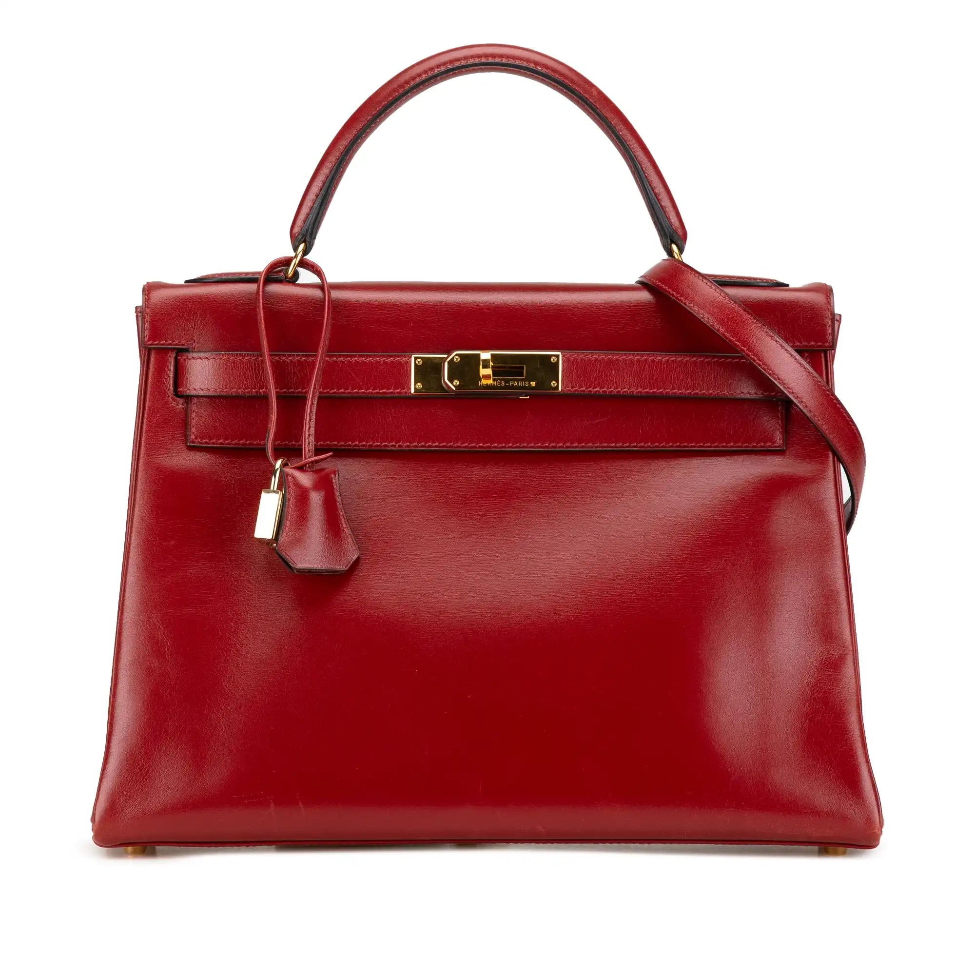 Hermès Kelly Retourne 32 Red Box Calf