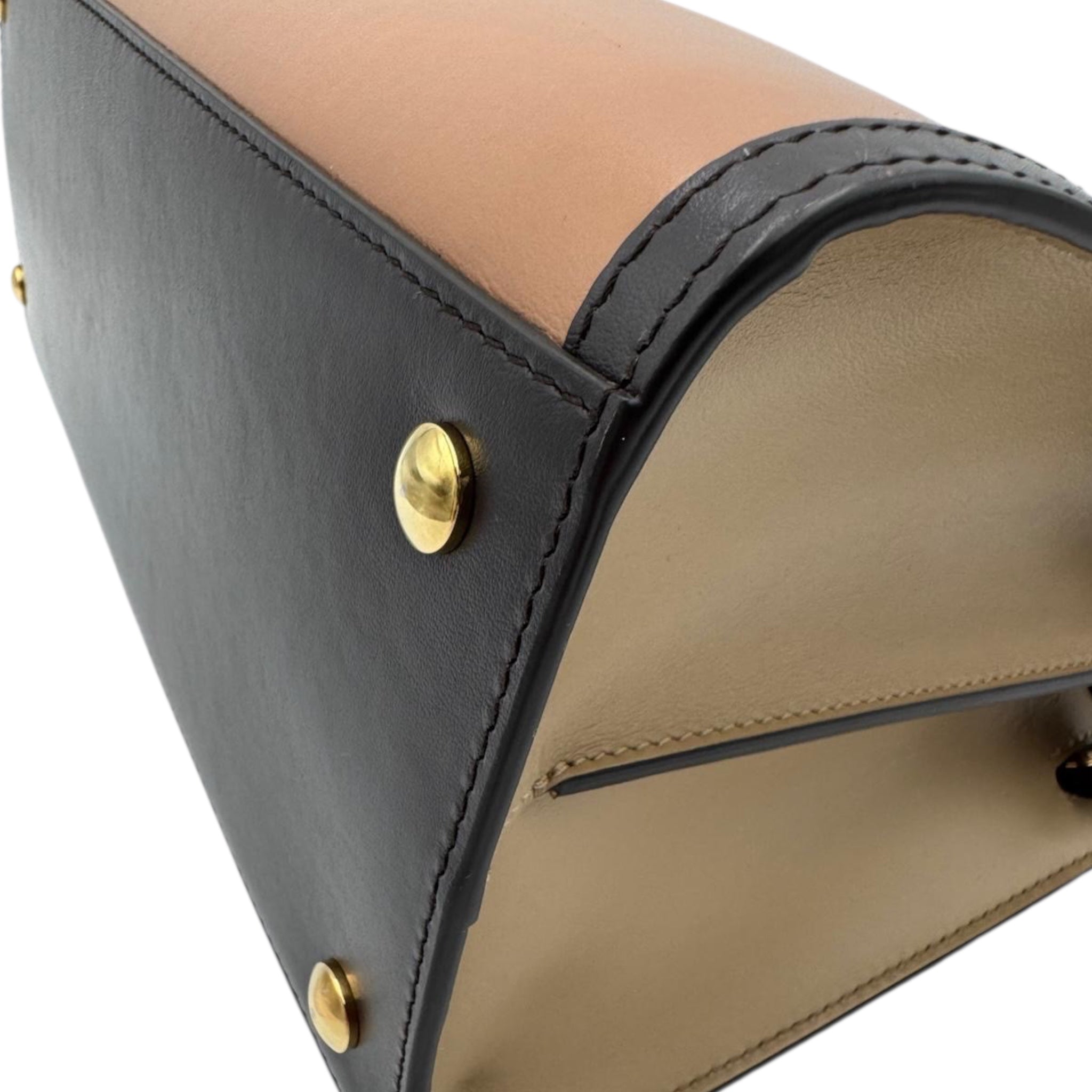 Burberry Handbag Tricolore Brown Leather