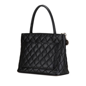 Medaglione Chanel Tote Sacca nera Caviar