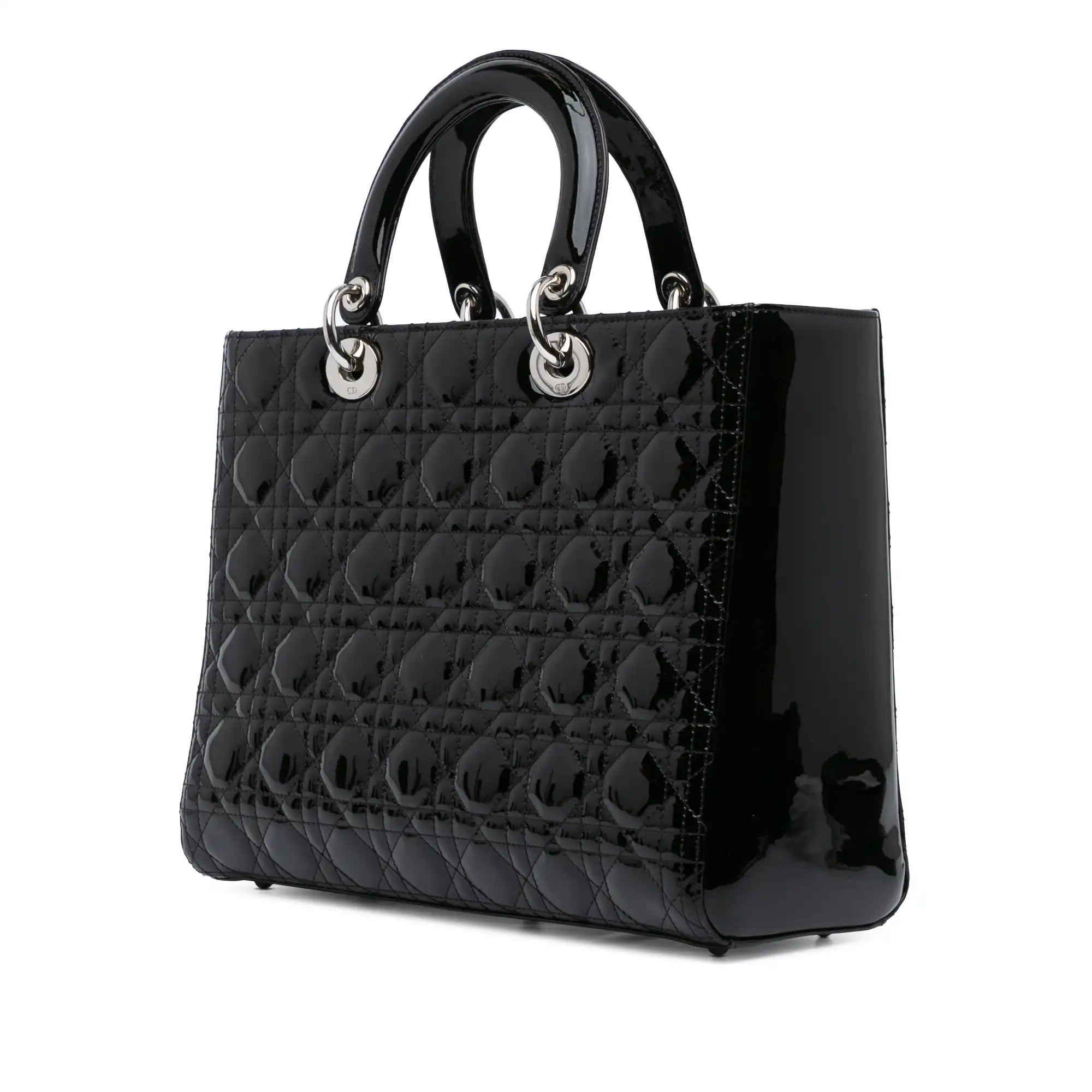 Dior Lady Dior Large Black Cannage Patent