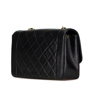 Chanel Diana Medium Black Lambs en peau d'alerte